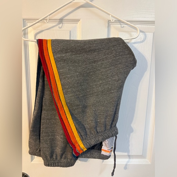 5 STRIPE SWEATPANTS - HEATHER GREY size: medium - Picture 1 of 3